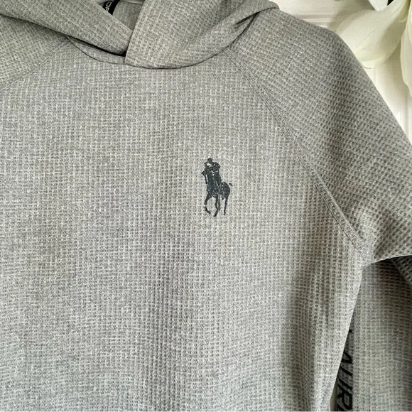 2xHP❤️ Polo Ralph Lauren Boys Hoodie Waffle Knit Pullover Pony Logo Size 6 - Picture 2 of 11